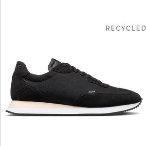 Black suede running shoes